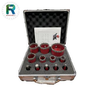 Vacuum brazed diamond core bits kits 12pcs VBS11